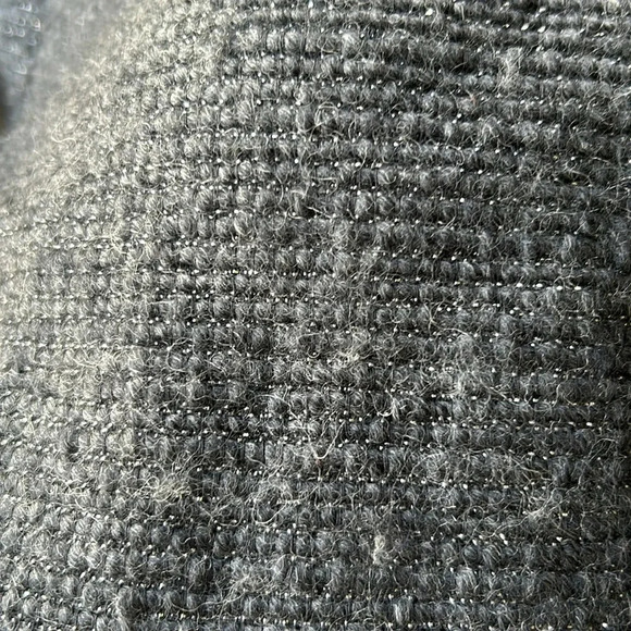 IRO Julienne zip jacket metallic tweed boucle dark gray black wool blend Size 0 - Picture 6 of 9